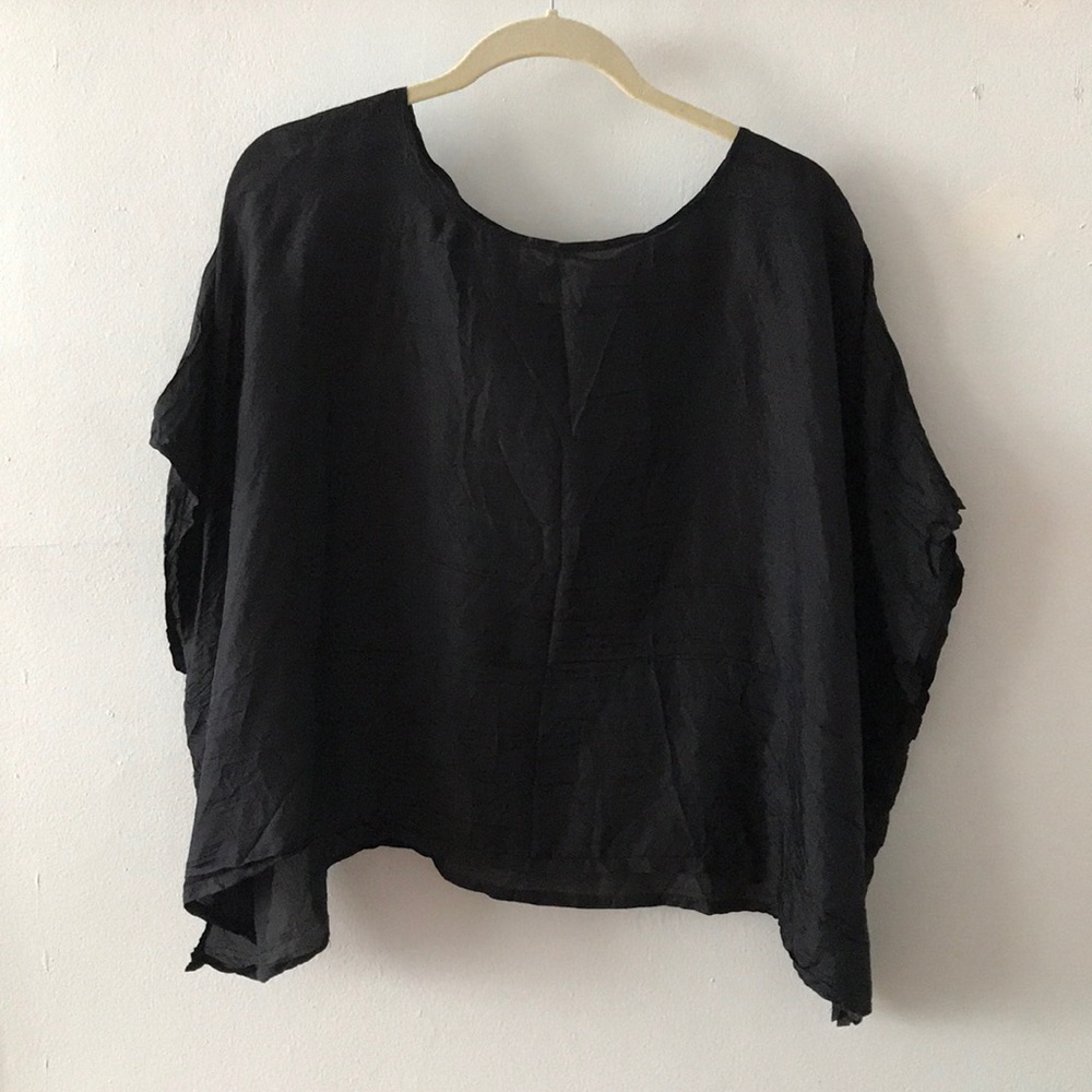 Black Crepe Silk Top